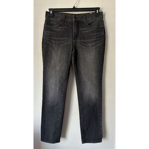 NYDJ Women's Jeans Denim Pants Legging Dark Black Stretch Straight Leg Bling 8P